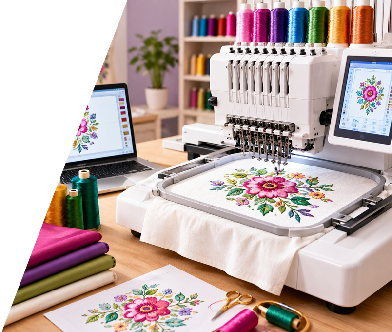 Computerized embroidery design workspace