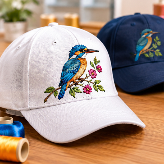 Embroidery threads and design sample