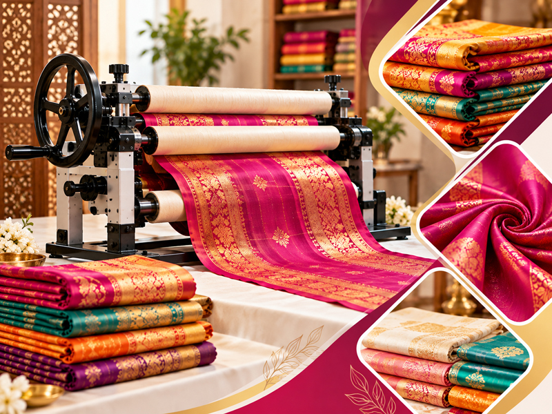 Saree polishing and fabric finishing work