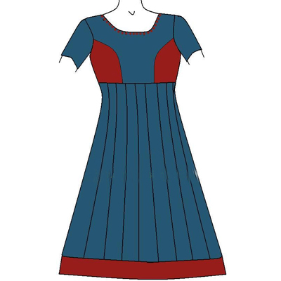 Pleated Anarkali (8-16 Pleating)