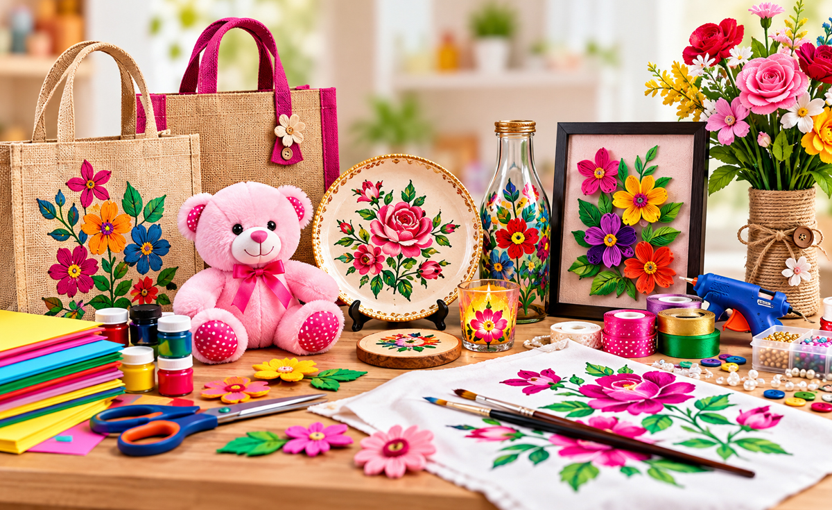 Art and craft activities and handmade decorative items