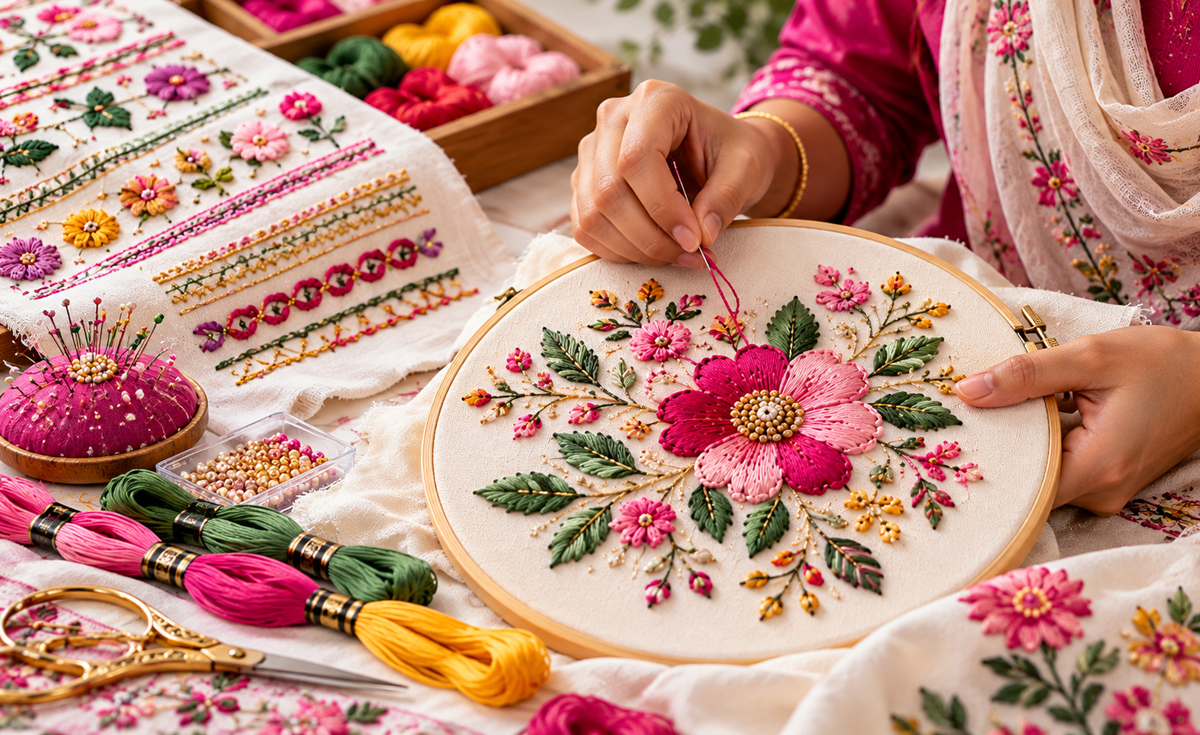 advance hand embroidery course